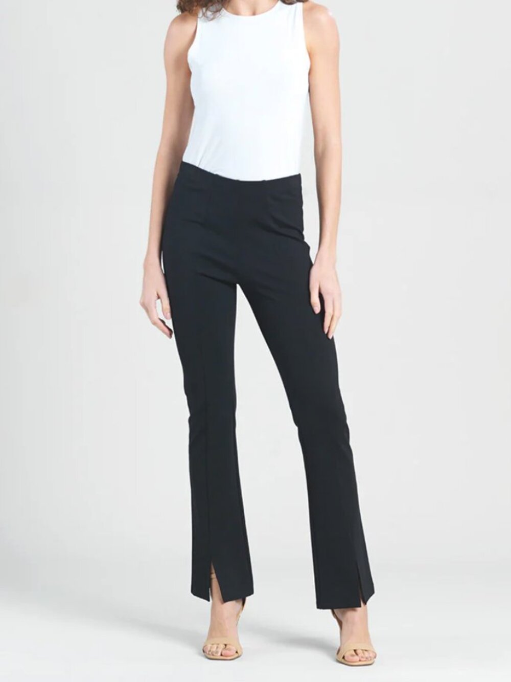 Clara Sun Woo Ponte Knit Kick Front Slit Pants
